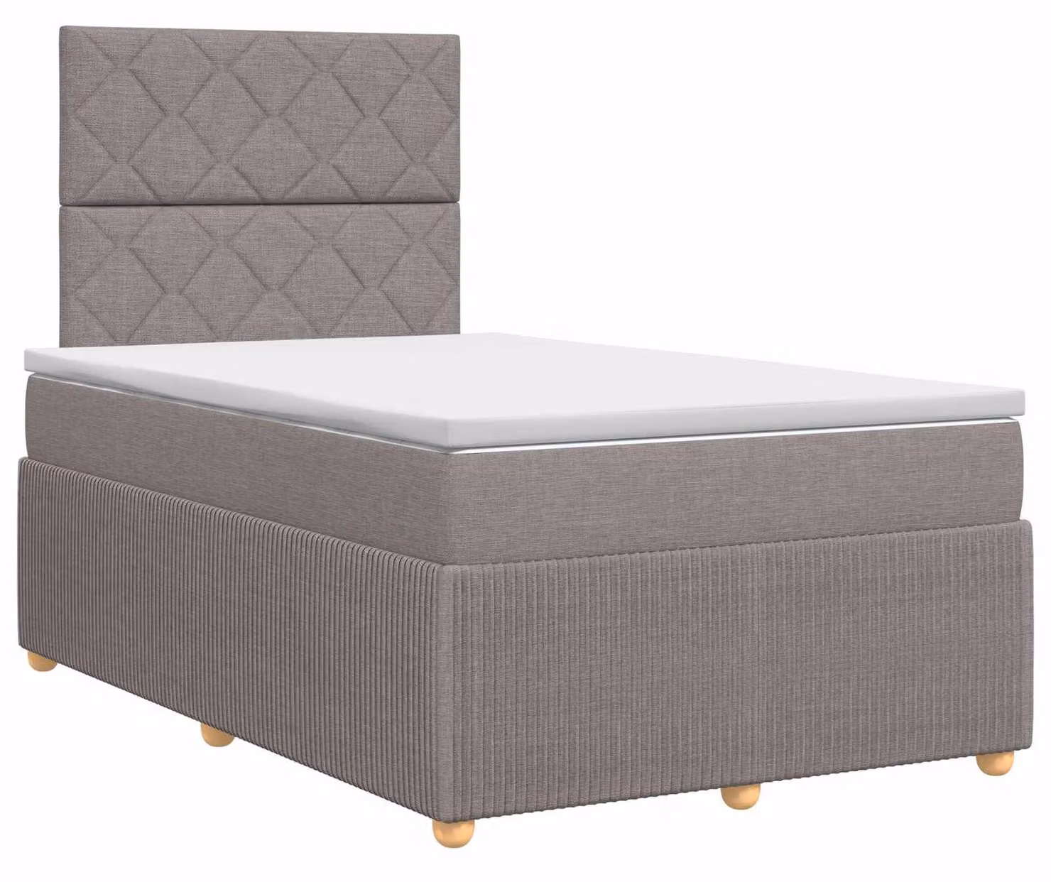 Letto a molle con materasso Taupe 120 x 190 cm in tessuto