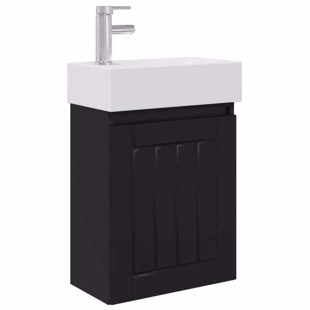 Mobile bagno moderno vidaXL con rubinetto, sospeso, L: 45,5 cm, P: 25,5 cm, H: 84 cm – 2
