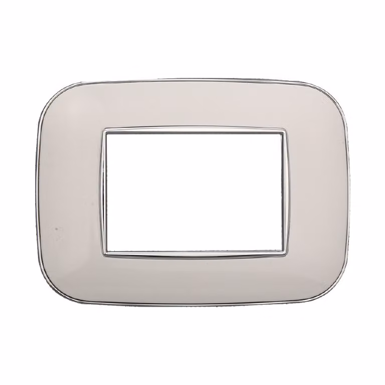 Placca compatibile Bticino Axolute 3 moduli plastica colore bianco Orbis serie Moon Ettroit AN91301