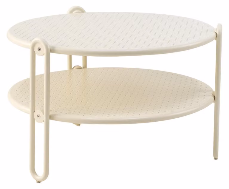 Tavolino da salotto Blixt Tavolino da salotto Tavolino da giardino 65x42 cm Bianco Perla