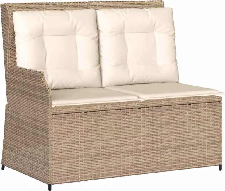 Panchina da giardino Beige polyrattan