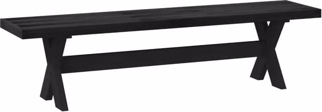 Panchina da pranzo NOAIN in legno di pino nero stile rustico L 180 x P 41 x H 45 cm