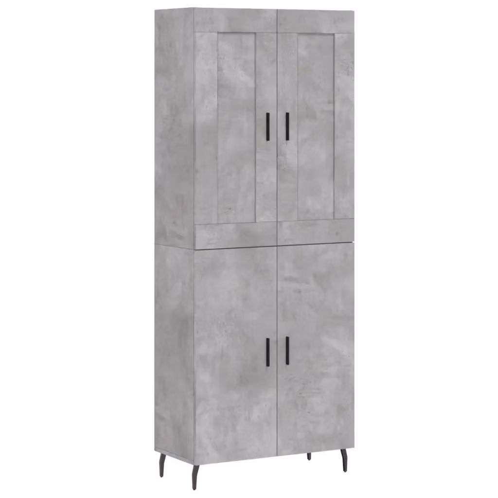 Credenza moderna vidaXL in legno e metallo grigio, sospesa, L: 69,5 cm, P: 34 cm, H: 180 cm – 2