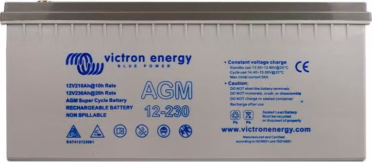 12V/230Ah AGM Super Cycle Batt. (M8)