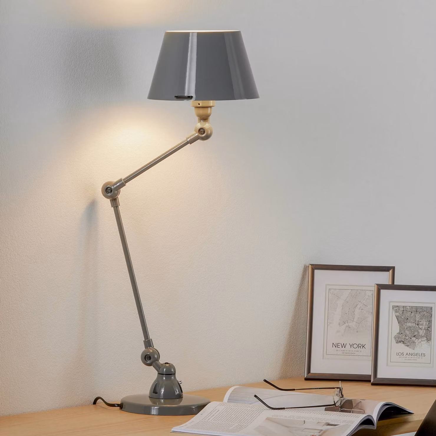 Jieldé Lampada da tavolo Aicler AID373, Alluminio / Grigio / Zincato, Soggiorno / Sala da pranzo, Metallo, Industriale, Lampada da tavolo