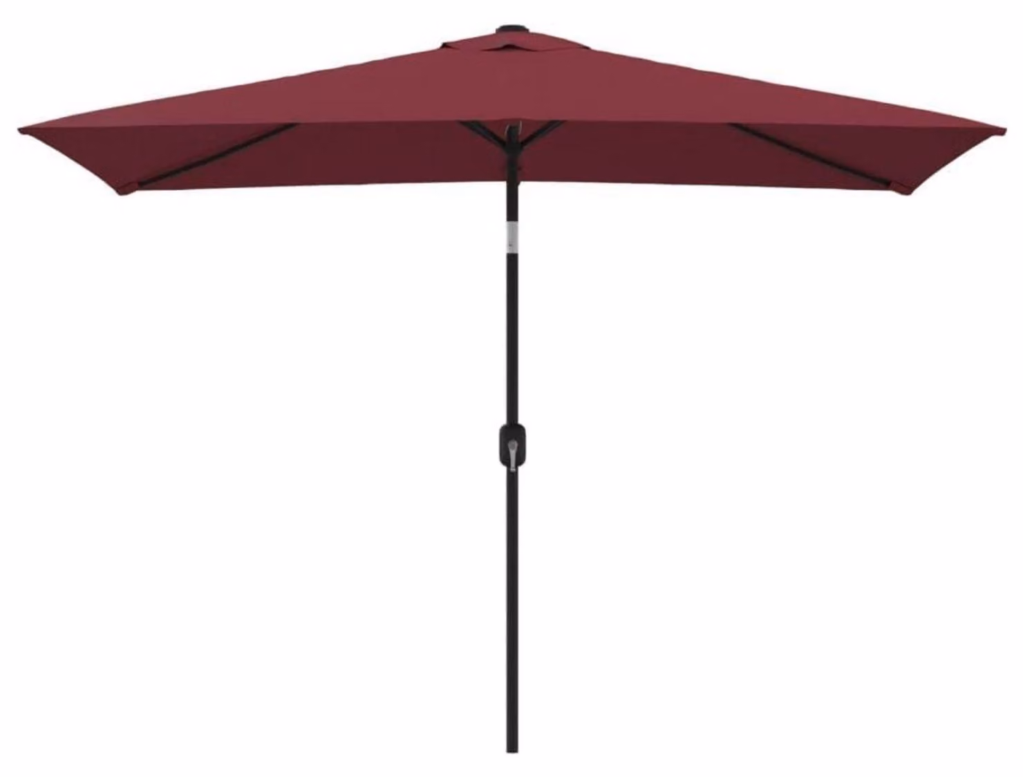 Ombrellone rettangolare rosso, dimensioni 300x200 cm, con protezione UV, tessuto idrorepellente, struttura in acciaio e tessuto in poliestere