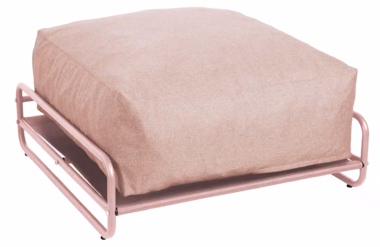 Pouf per arredo giardino modulare con struttura rosa cipria - Oviala Mixi