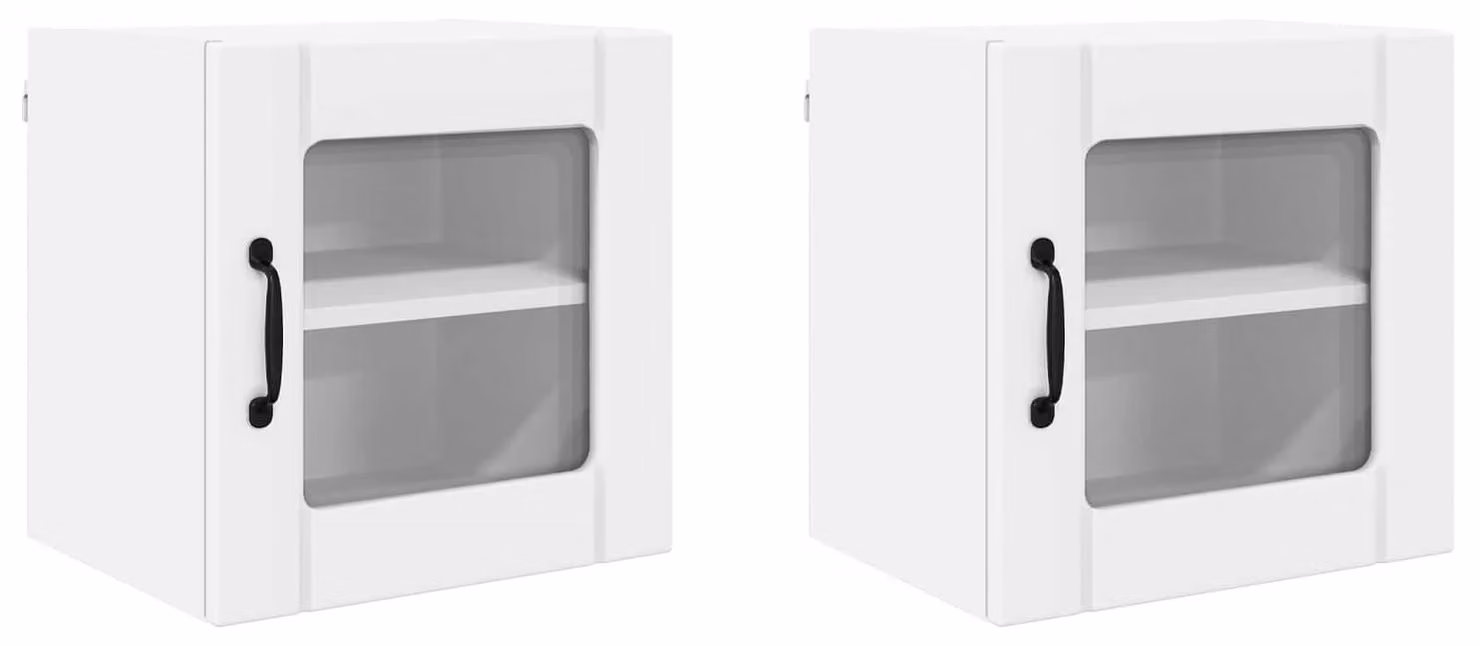 Mobile in vetro da parete LUCCA 2 pcs Bianco 40 x 31 x 40 cm