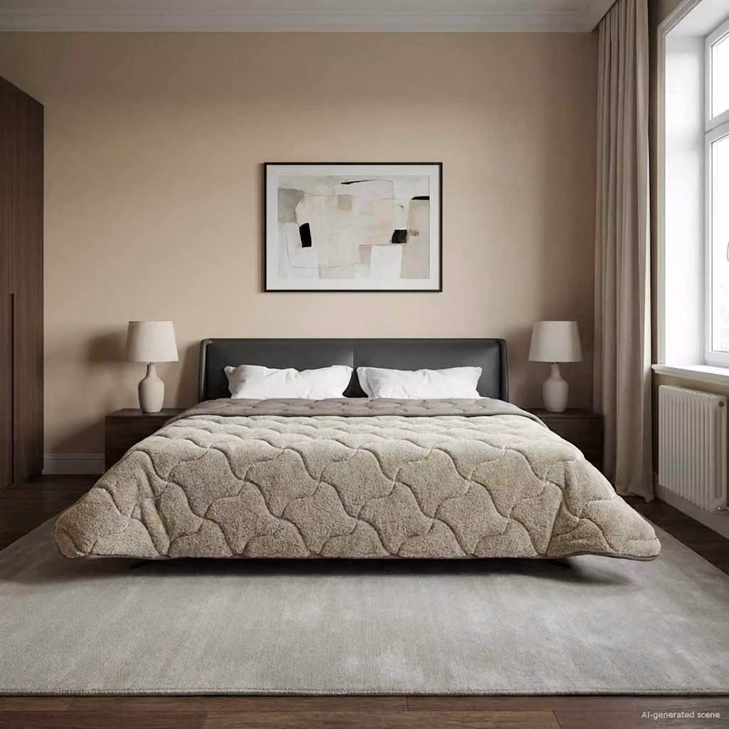 vidaXL Piumone Invernale Traspirabile Reversibile in Microfibra Grigio Chiaro Beige L 240 x L 260 cm
