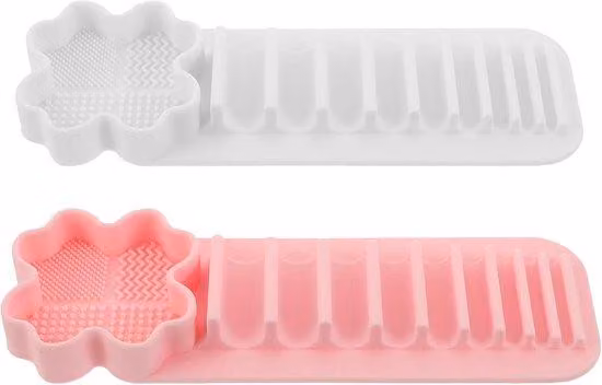 Organizer per trucchi in silicone, pulitore multifunzionale per pareti, stendibiancheria, organizer da bagno, 2 pezzi