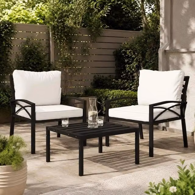 Garden Chairs With Sand-colored Cushions, 2 Pieces, 68x76x79 Cm, Steel