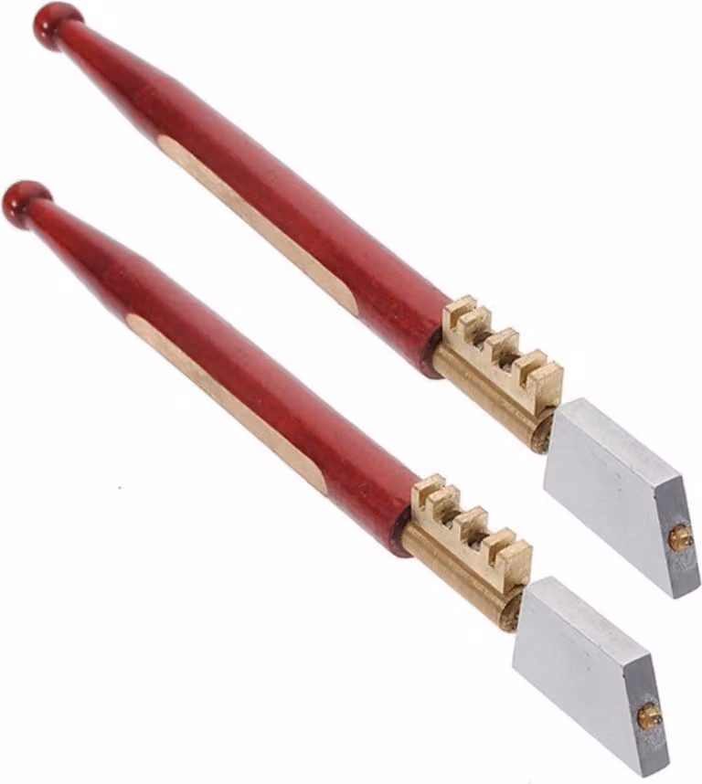 set di 2 taglierine diamantate per il taglio del vetro da 2 a 8 mm, taglierina per vetro con punta diamantata e 2 bordi a strappo, utensile tagliabottiglie con manico in legno duro, taglierina diamantata per vetro da 175 mm