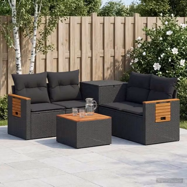 Set di divani 6 pz Nero 55 x 55 x 37 cm 3447661