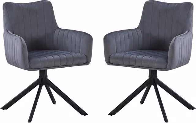 Sedia girevole moderna Habitat in tessuto velvet grigio con struttura in metallo opaco