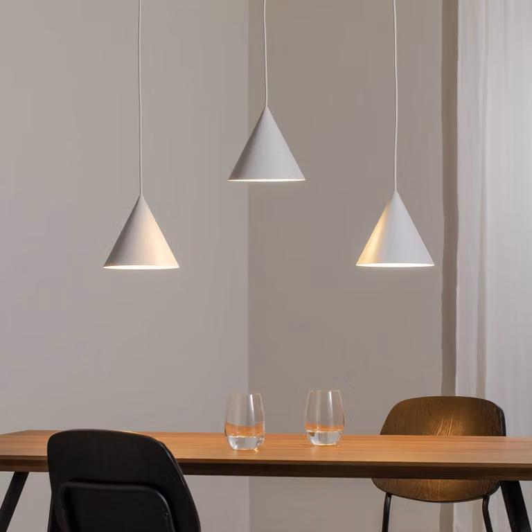 Lampada a sospensione Cono TK Lighting, dimmerabile, Bianco / Opale, Soggiorno / Sala da pranzo, Metallo, Moderno, Lampada a sospensione