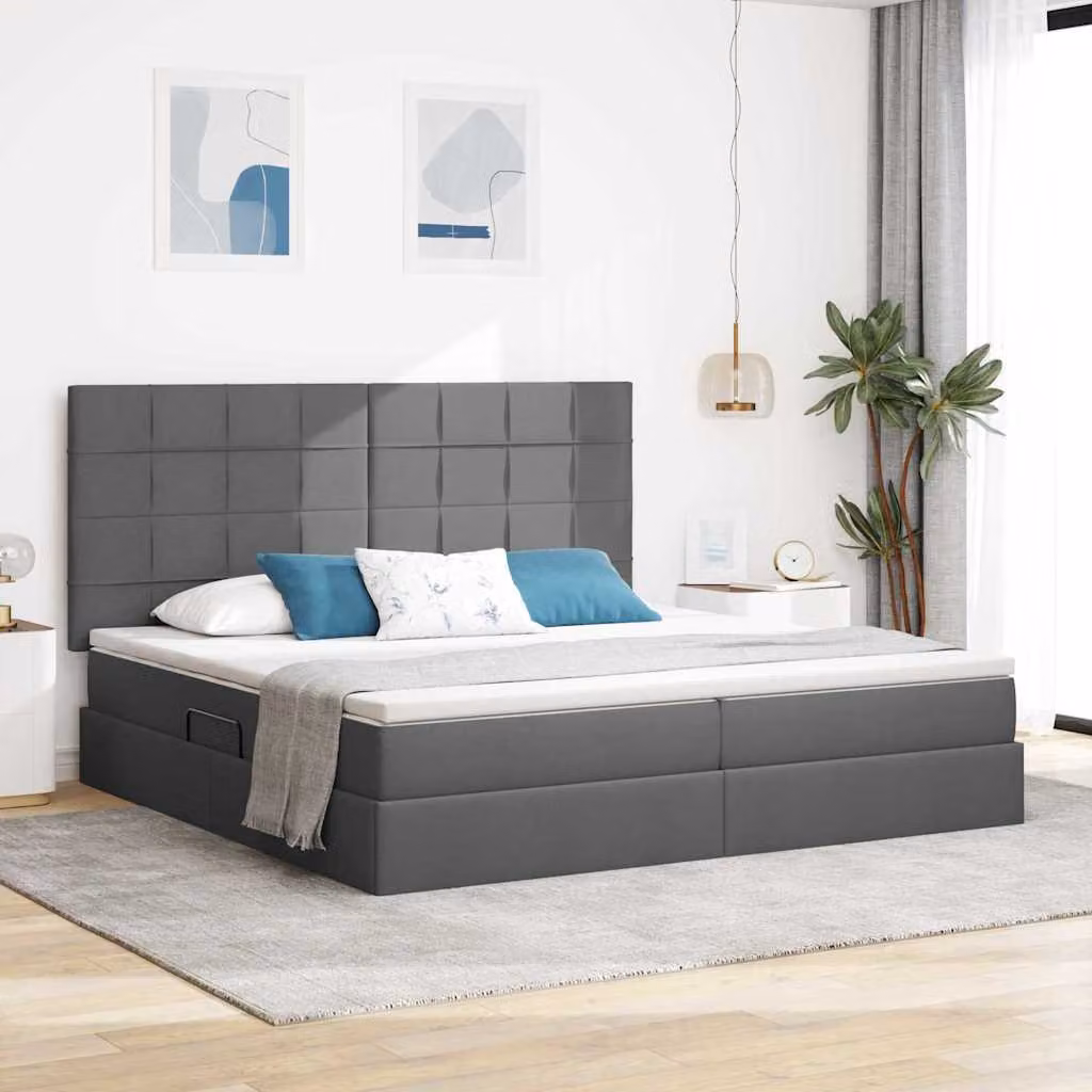 Letto con contenitore e materasso vidaXL Grigio scuro L: 200 cm, P: 200 cm, H: 280 cm – 1