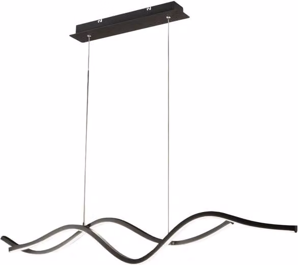 Lampadario a sospensione LED Sinuo Fabas Luce nero, dimmabile e con altezza regolabile