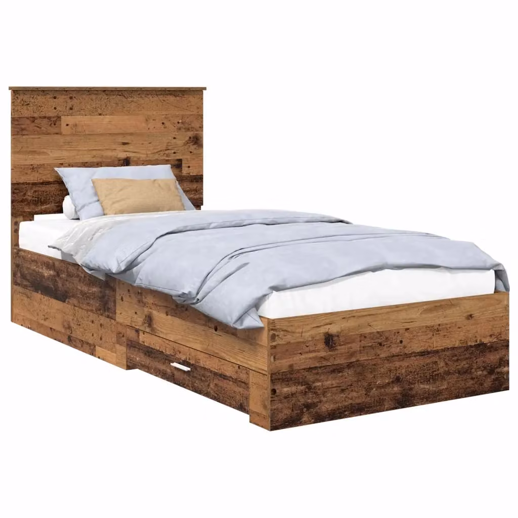 Struttura del letto con cassetto vidaXL in legno marrone, L 90 cm x P 200 cm x H 210 cm – 2