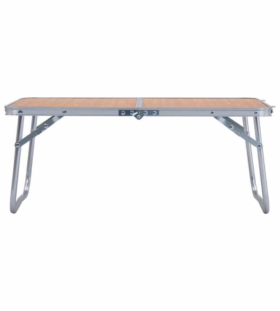 Tavolo Pieghevole da Campeggio Marrone in Alluminio 60x40cm