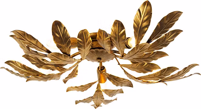 QAZQA - Lampada da soffitto classica I antica Vintage Oro Antico I Ottone 5 fiamme - Lime I Soggiorno I Camera da letto - Acciaio Organico - LED adatto E14