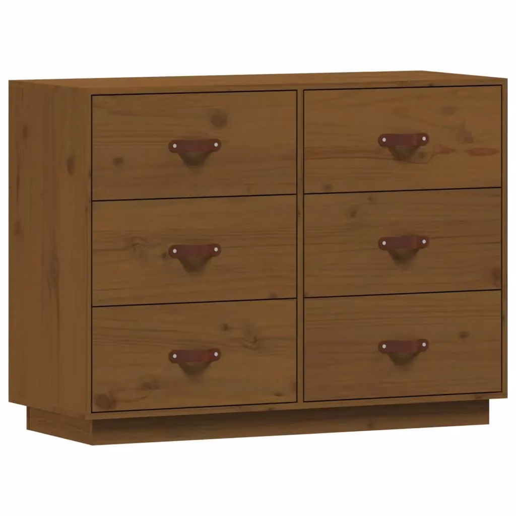 Credenza rustica vidaXL in legno massello di pino marrone L 100 cm, P 40 cm, H 75 cm – 2