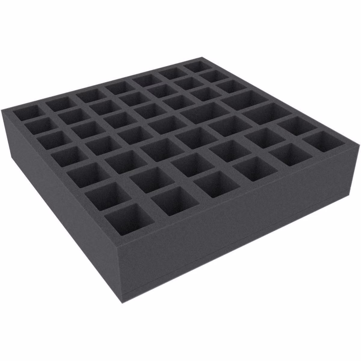 Inserto in schiuma 285x285x65 mm per miniature da giochi da tavolo, 45 scomparti