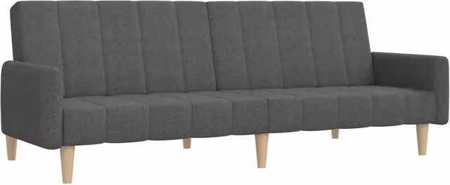 Divano letto singolo a 2 posti moderno in tessuto grigio con struttura in legno e plastica