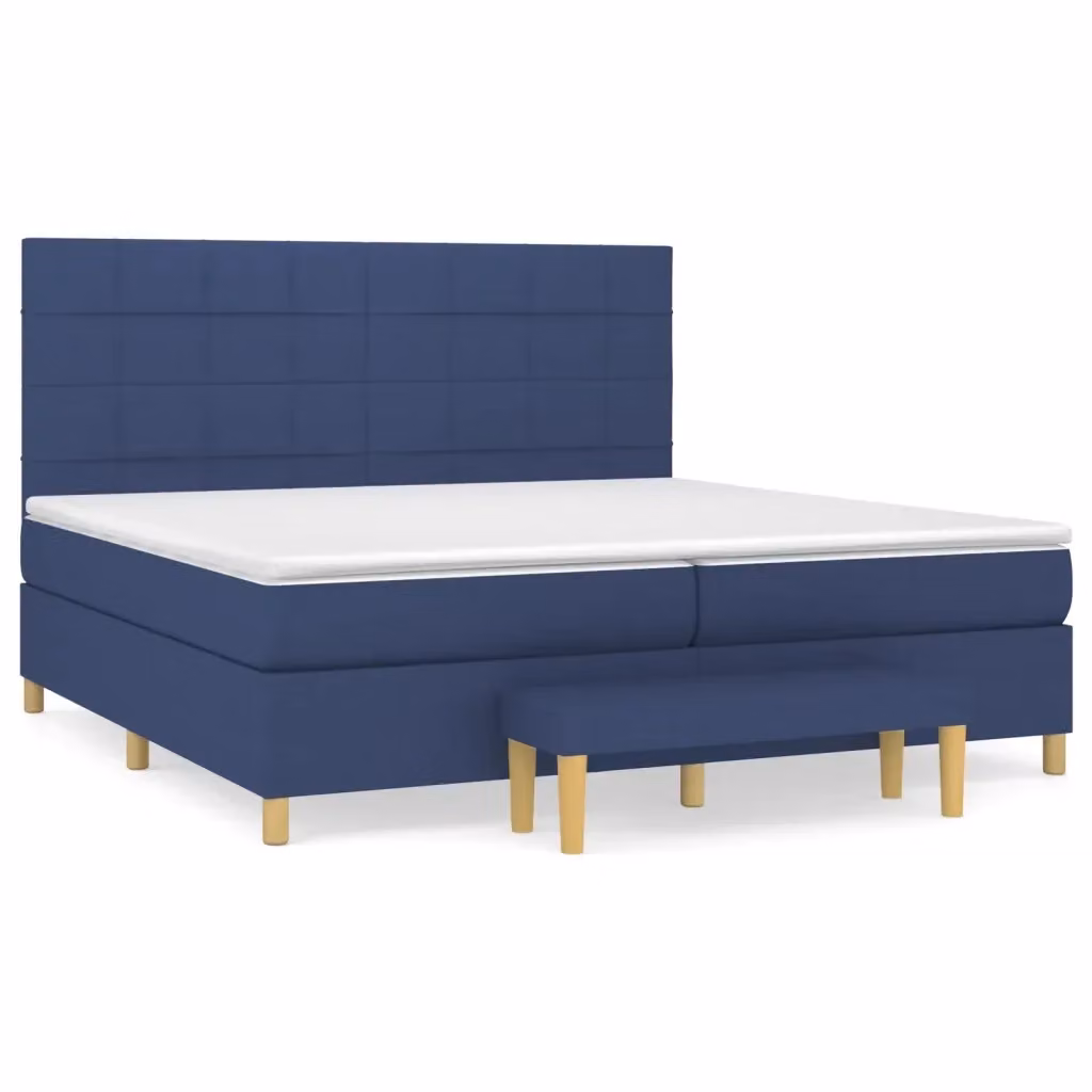 Letto Ibrido con Giroletto a Molle e Materasso vidaXL, Blu e Bianco, L/P/H: 200 x 200 x 31 cm – 2