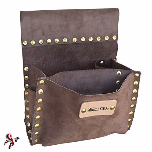 Mass Borsa Carpentiere in Cuoio Borchiata - 3 Tasche