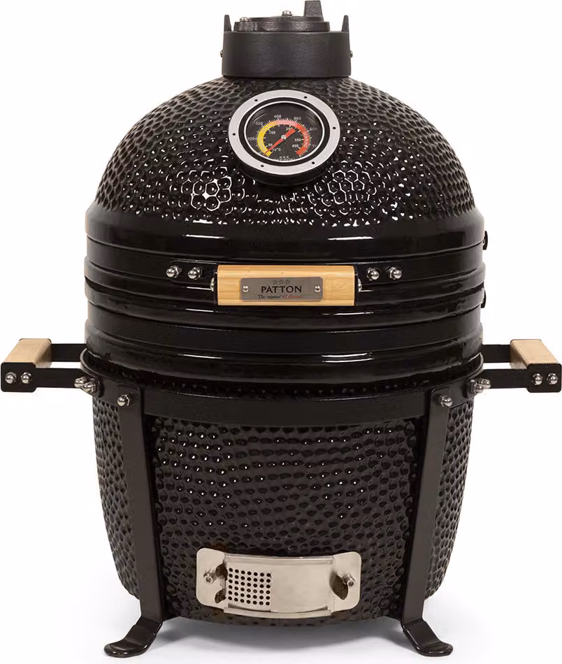 PATTON Kamado Grill a carbonella "PREMIUM", griglia Ø33,5 cm, nero