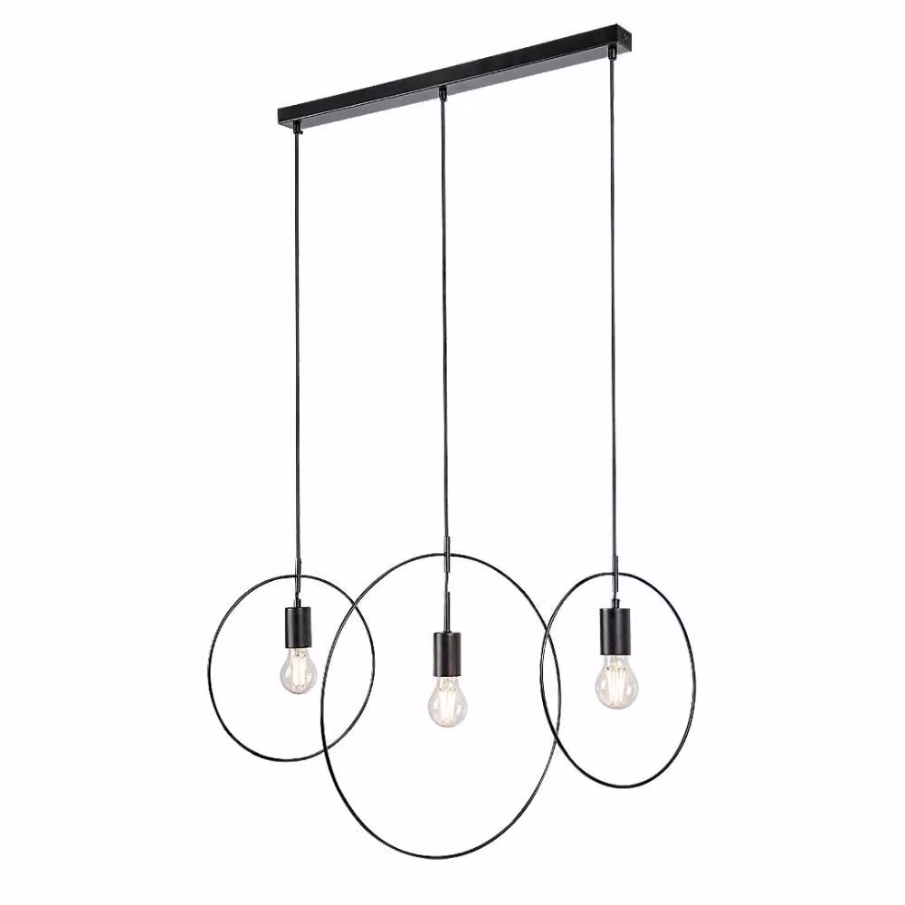 Rabalux 72019 Lampada a sospensione 3 spot Dilara, E27, nero, industriale