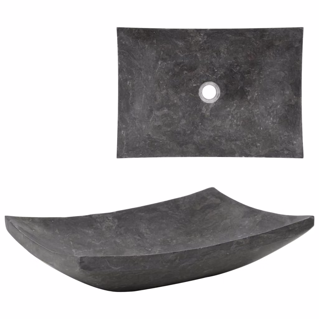 Lavabo The Living Store 50x35x12 cm in marmo nero