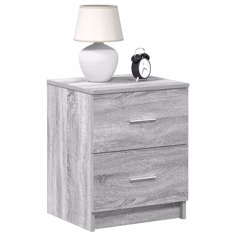 Set di 2 comodini sospesi vidaXL con 2 cassetti in stile moderno, colore Grigio e Marrone, L 40 cm x P 36 cm x H 50 cm
