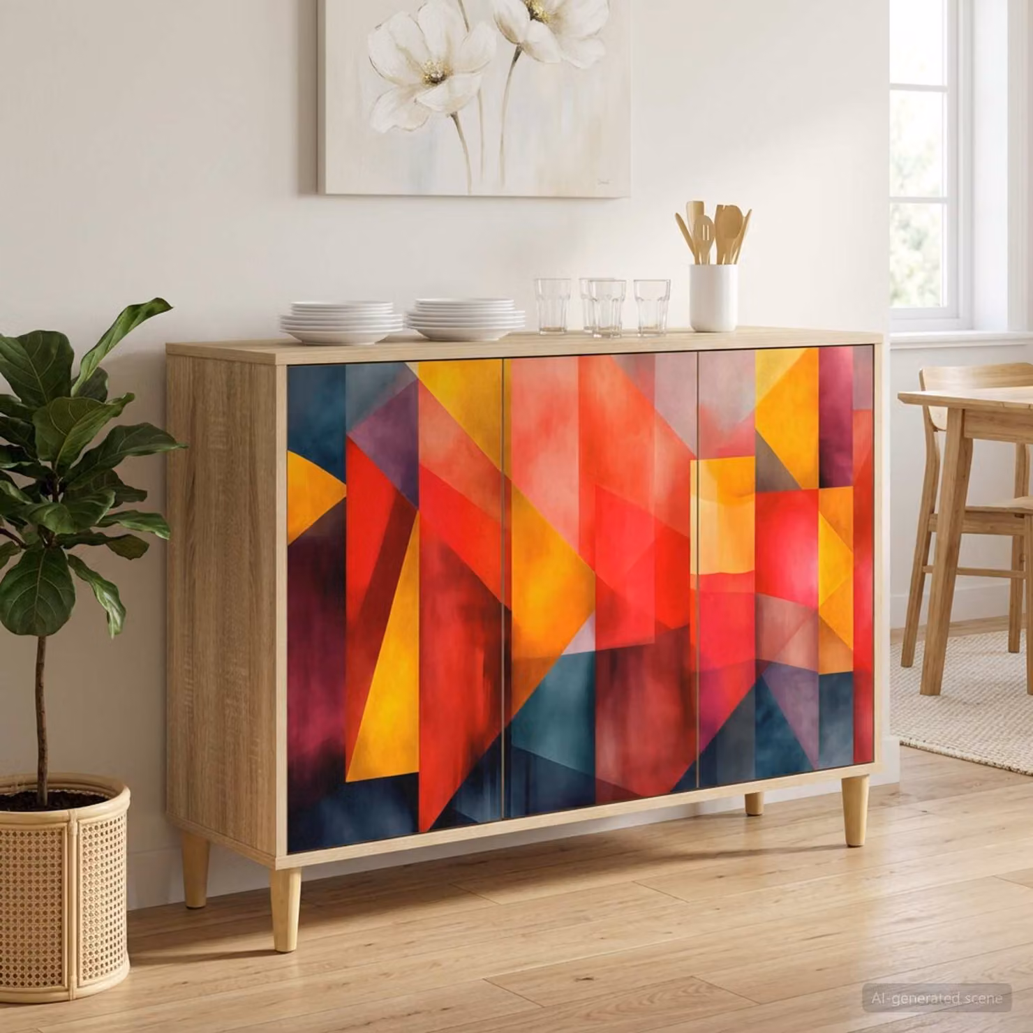 Credenza vidaXL HEESCH in legno ingegnerizzato color Sonoma, L: 102 cm, P: 33 cm, H: 75 cm