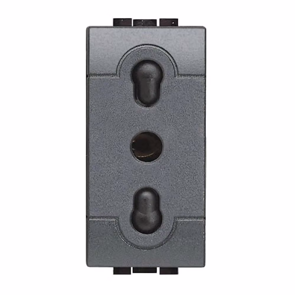 Multipack da 12 prese Living International bipasso bivalente L4180 2P+T 10/16A 250V Grigio – 2