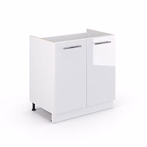 Vicco Mobile lavello cucina Fame-Line, Bianco lucido, 80 cm