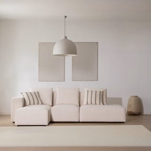 Divano modulare Banak Trevi a 4 posti con lato destro aperto, beige, L: 272 cm