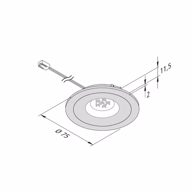 Hera Spot LED da mobili AR 68 4W nero 4.000K 68, dimmerabile, Nero, Soggiorno / Sala da pranzo, Metallo, Moderno