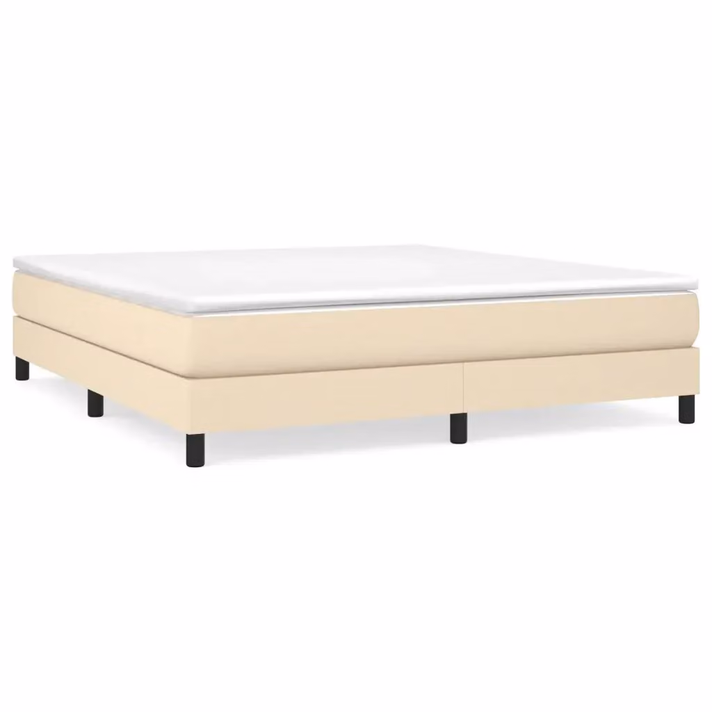 Letto Ibrido con Materasso a Molle vidaXL in Tessuto Beige e Bianco L/P: 180 x 200 cm – 2