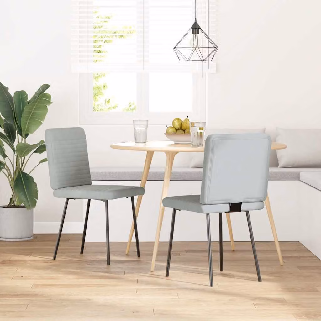 Sedie da Pranzo 2 pz Grigio Chiaro in Velluto