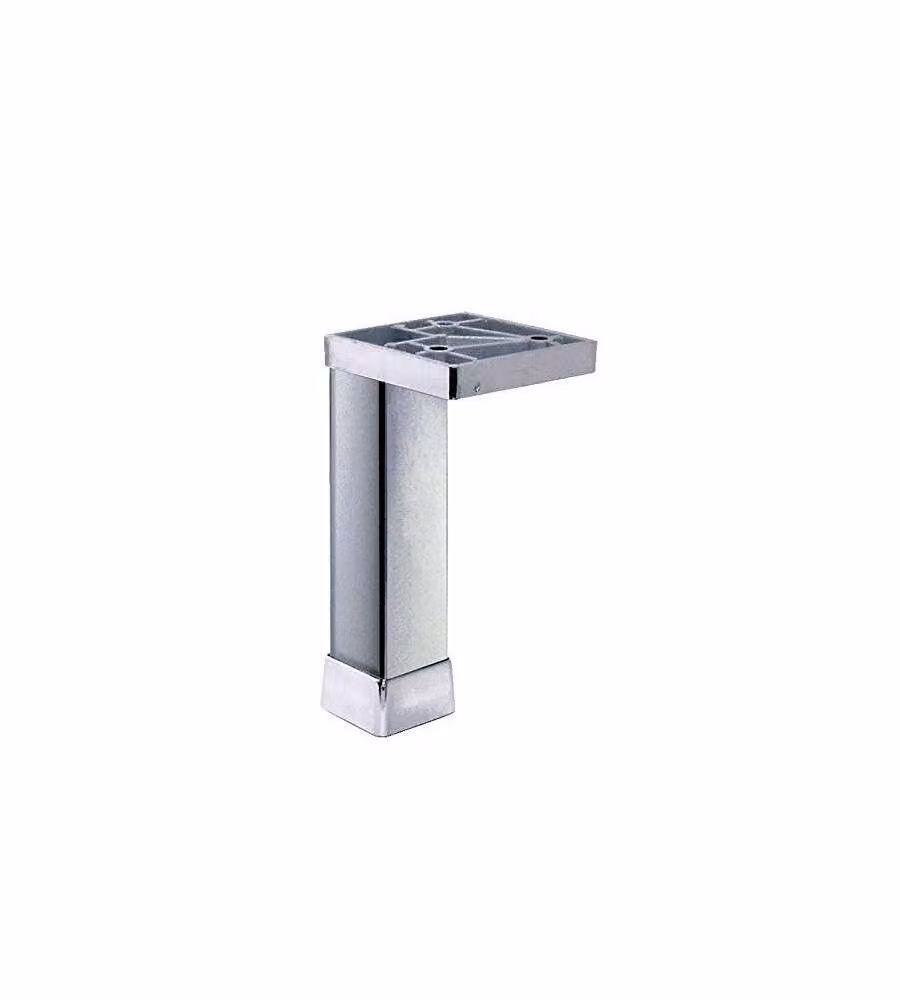 Piedino con flangia quadra in metallo cromo h120 mm