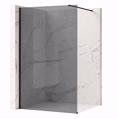 Rea Flexi - Pannello doccia grigio 80, nero