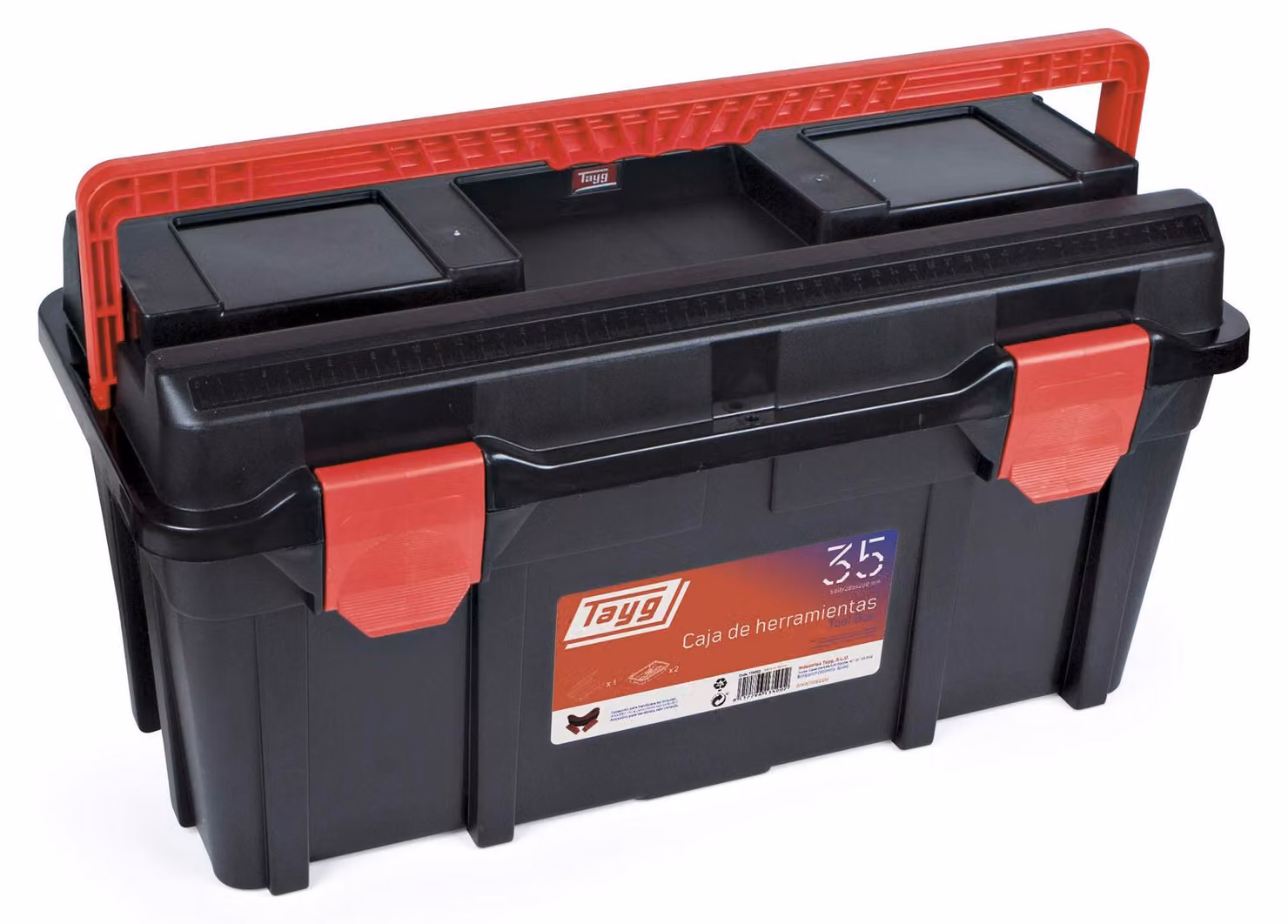 Valigetta per attrezzi in plastica, colore nero - 58x28,5x29 cm - Resistente all'acqua