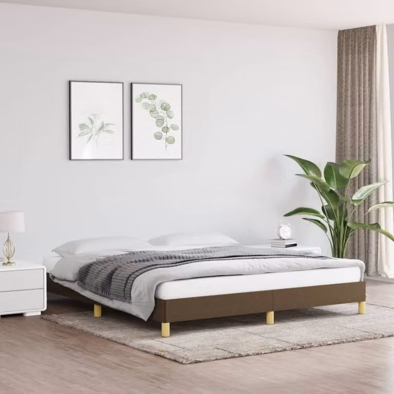 The Living Store rete marrone scuro 180x200 cm in tessuto