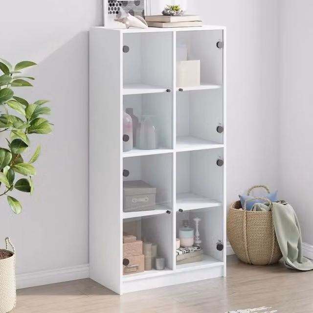 Credenza con Ante Bianca 68x37x142 cm Legno Multistrato 322567