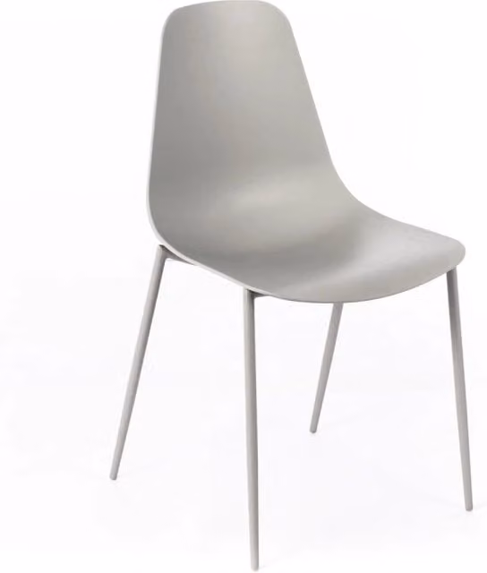 4x Sedia in polipropilene grigio chiaro 49x48,5x88h cm