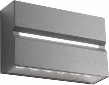 Applique da esterno LED Redo Group Mitic in metallo e vetro per giardino, disponibile in nero o grigio con luce bianco caldo