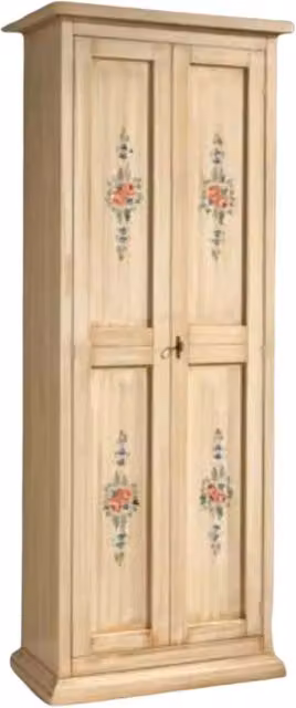 Armadietto scarpiera Mobili 2G in legno bianco con decori floreali L: 77 cm, P: 45 cm, H: 193 cm – 3