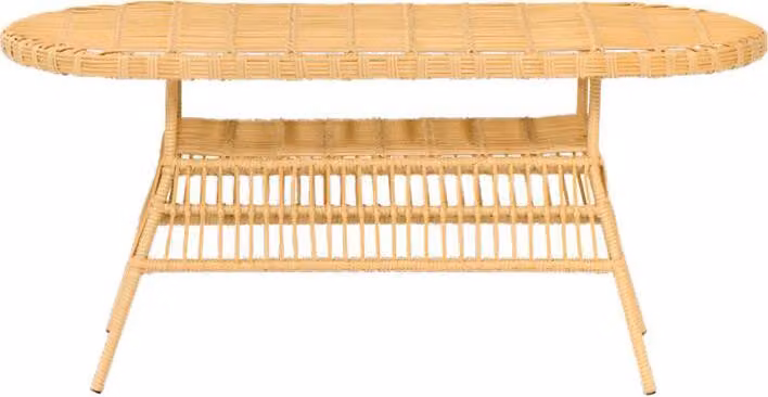 Hochwertiges Esstisch Rattan GartenMöbel Terrasse Balkon Luxus Design Beige