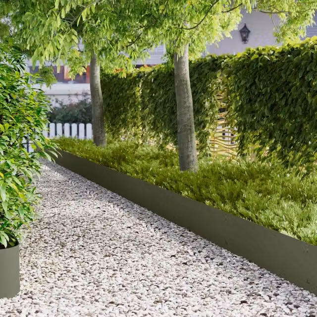 Bordura per Prato 20 pz 103 x 30 cm Acciaio Verde Oliva 8008511